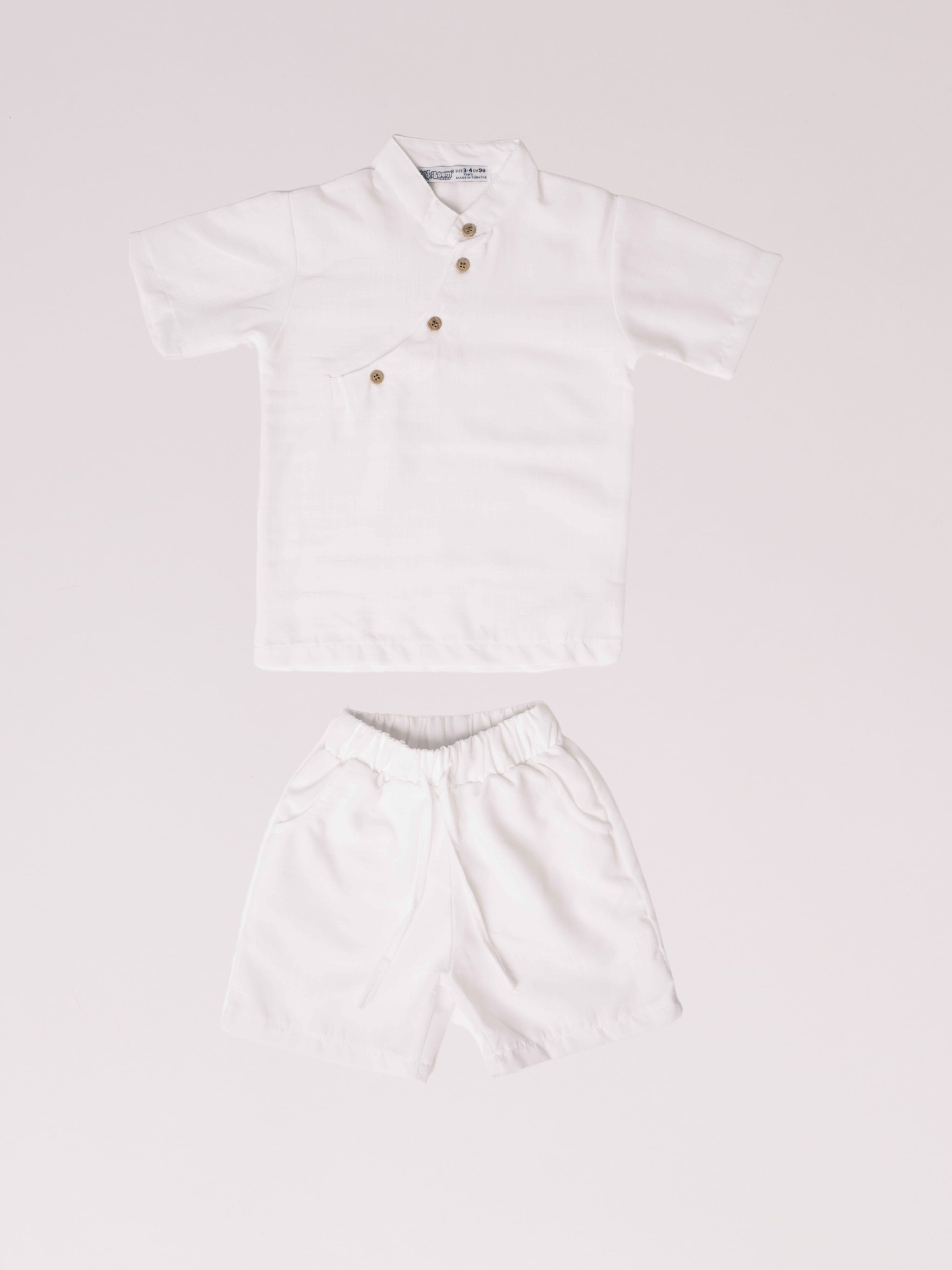 Boys Mandarin Collar Linen Set - Top and Bottom Linen Set - Ages 3-10