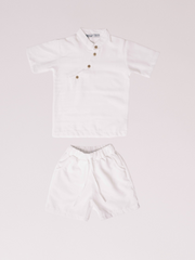 Boys Mandarin Collar Linen Set - Top and Bottom Linen Set - Ages 3-10