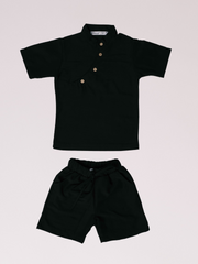 Boys Mandarin Collar Linen Set - Top and Bottom Linen Set - Ages 3-10