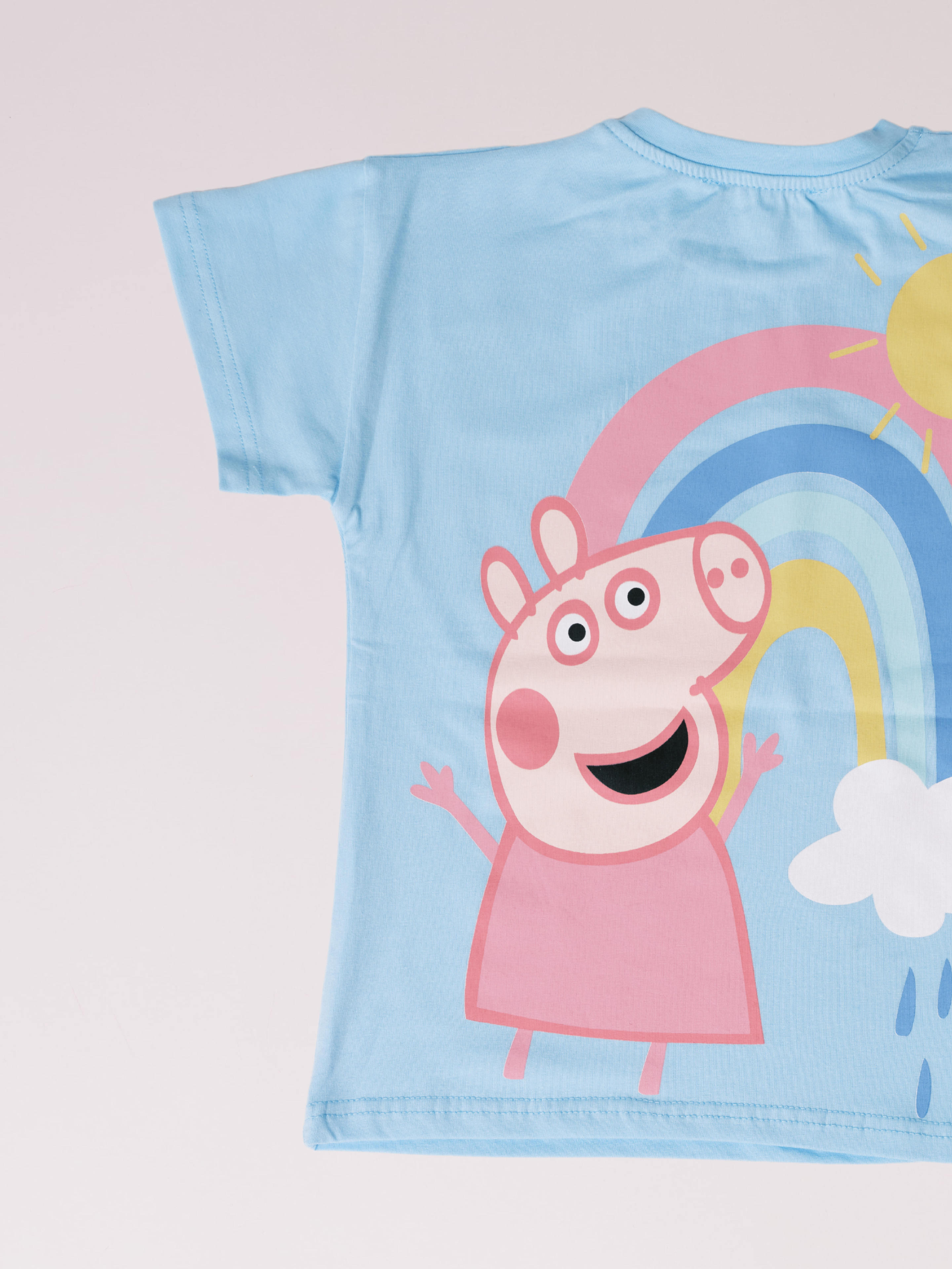 3-10 yaş arası kız çocuklar için Peppa Pig desenli penye üst